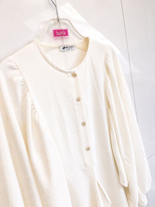 Zwiewna sukienka ecru boho falbany uniwersalna S-XL