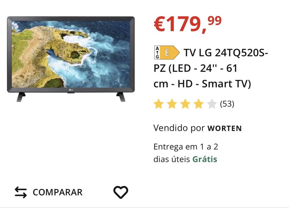 SmartTV  LG 24TQ520S-PZ (LED - 24'' - 61 cm - HD €