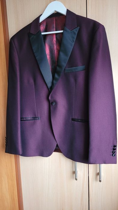 Garnitur ślubny bordowy