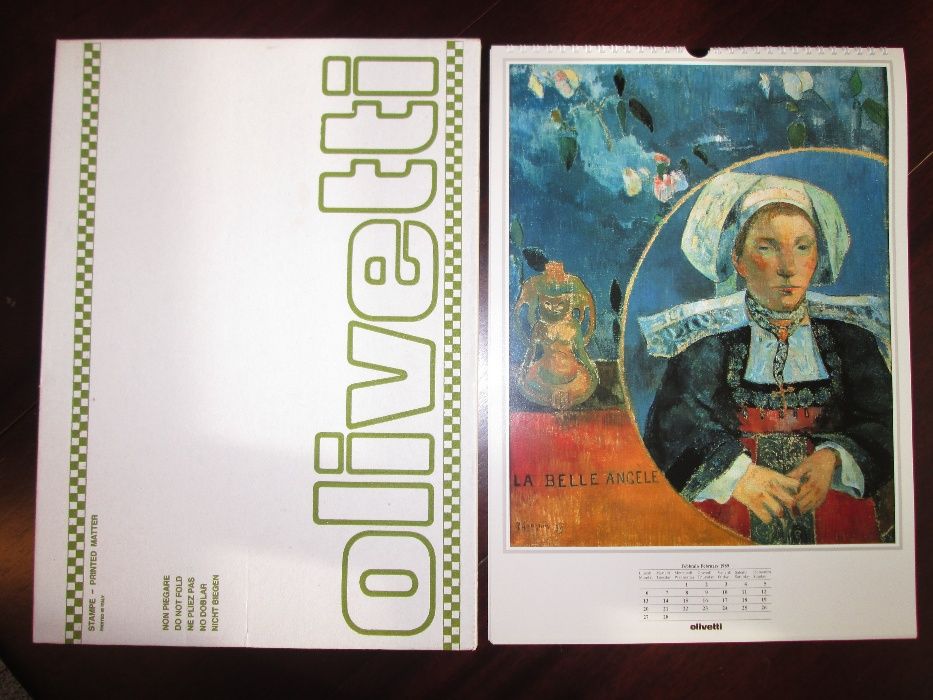 2 Calendários "Olivetti" - 1987 e 1989