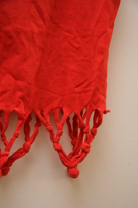 Crop Top Lefties Vermelho c/ Franjas Handmade