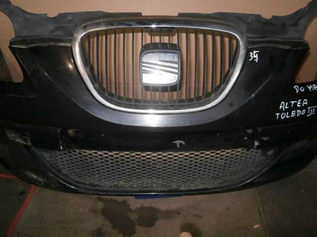 seat altea XL toledo III zderzak przód przedni czarny Xenon spryski