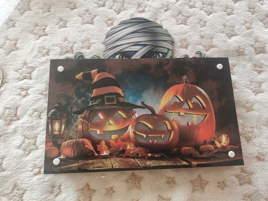 Dekoracja Na Drzwi Obrazek Podświetlany Halloween
