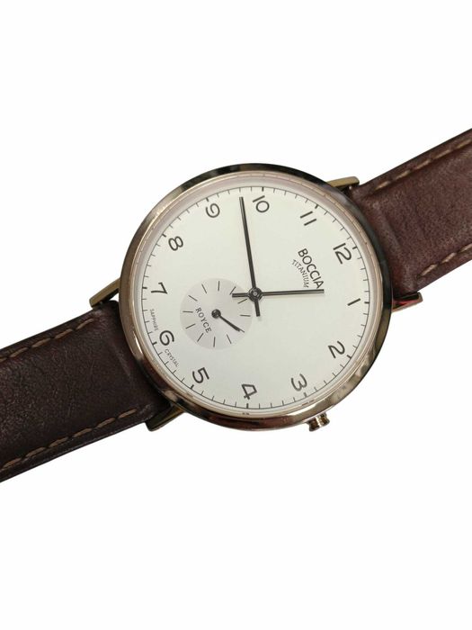 Zegarek męski BOCCIA titanium sapphire pasek elegancki slim idealny