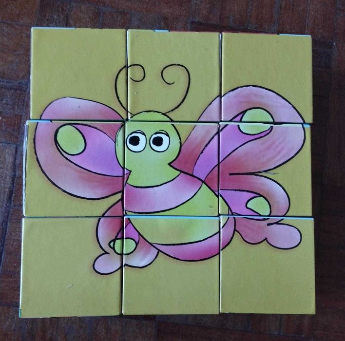 Conjunto de 3 puzzles com peças grandes para criança