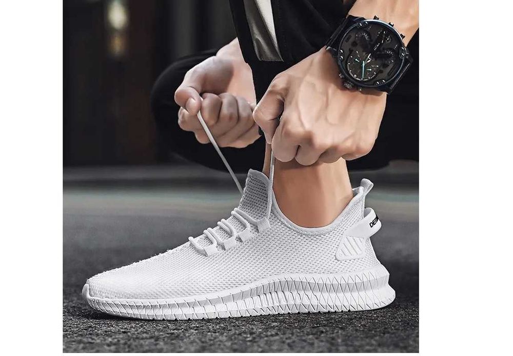 buty męskie siateczkowe /45/białe NOWE