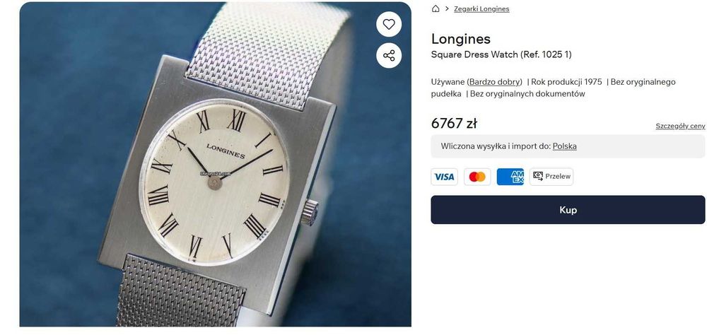 Zegarek LONGINES Square Dress Tank Sub Manual ultra Antique Art Déco