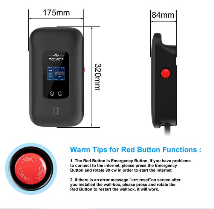 Wallbox Carregador Parede - 11 kw - 16 A - C/ WI-FI e Cartão RFID