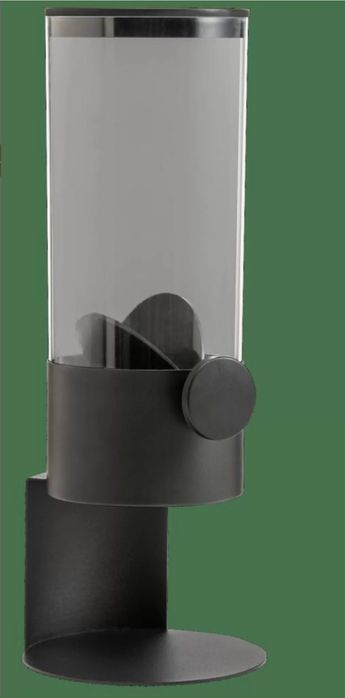 Dispensador de cereais em metal preto