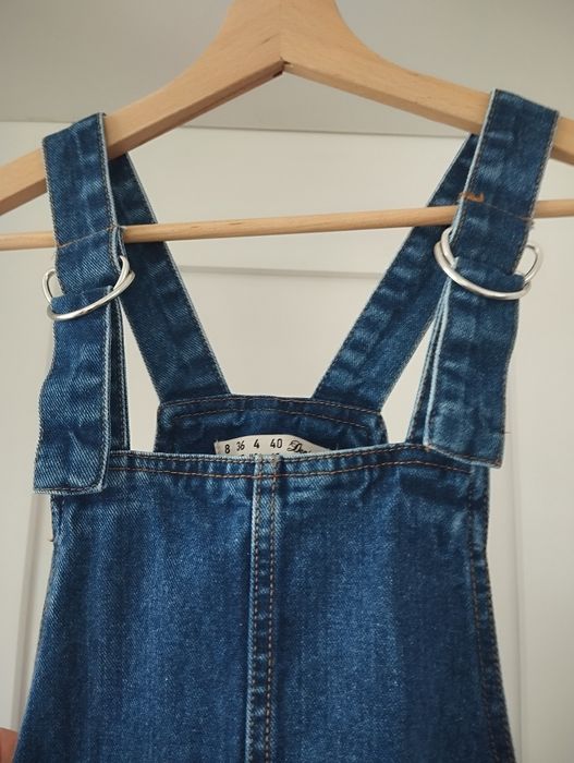Ogrodniczki dżinsowa mini sukienka rozm S