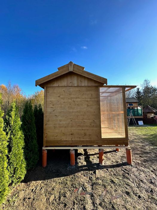 Gołębnik 7m x 2m Woliera 1m x 6m Wyposażenie delux