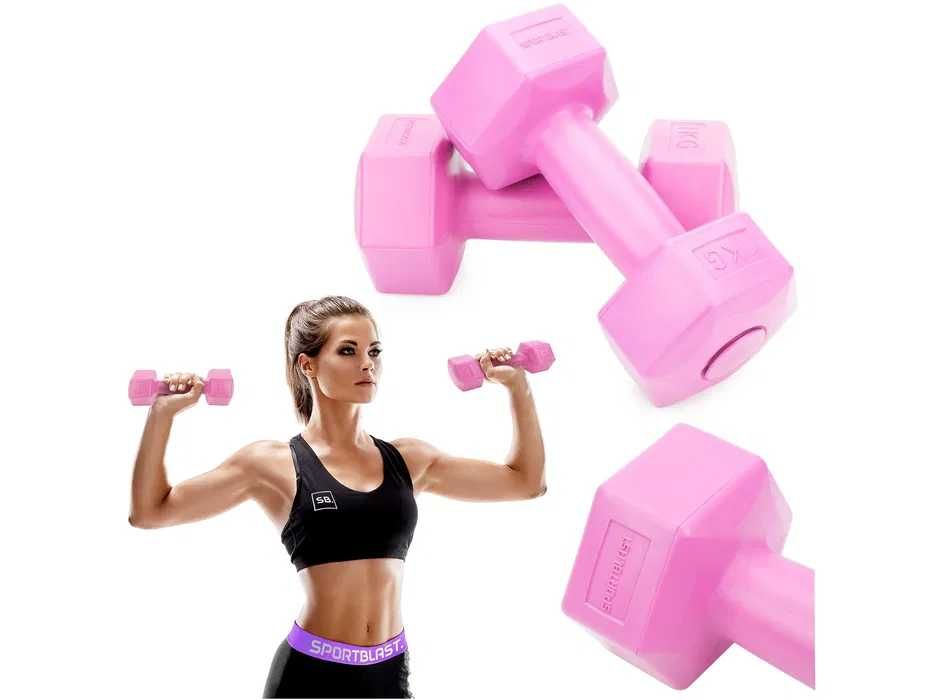 HANTLE 2x 2x1kg hantelki CIĘŻARKI ZESTAW hantli bitumiczne 4kg BDG