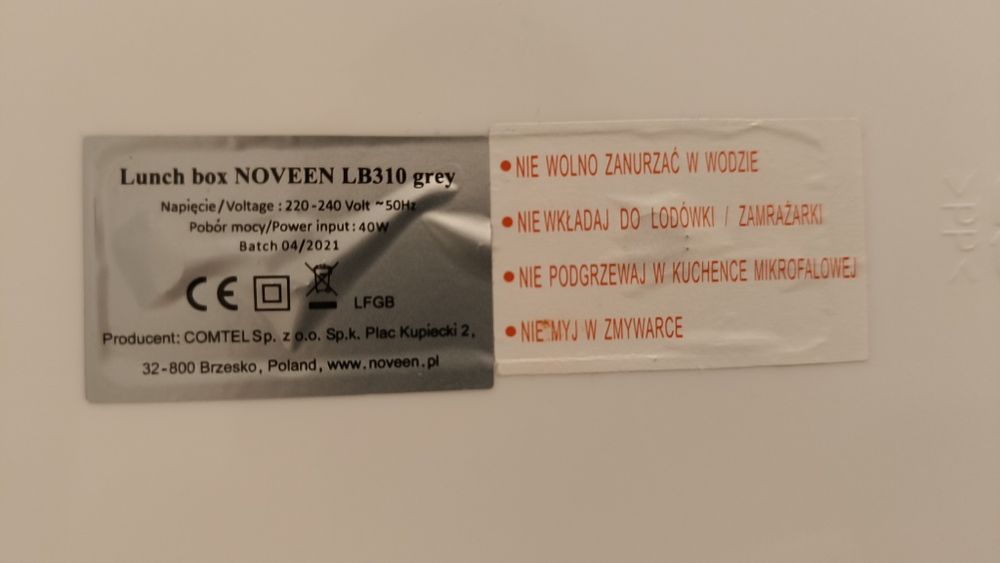 Elektryczny lunch box NOVEEN LB310