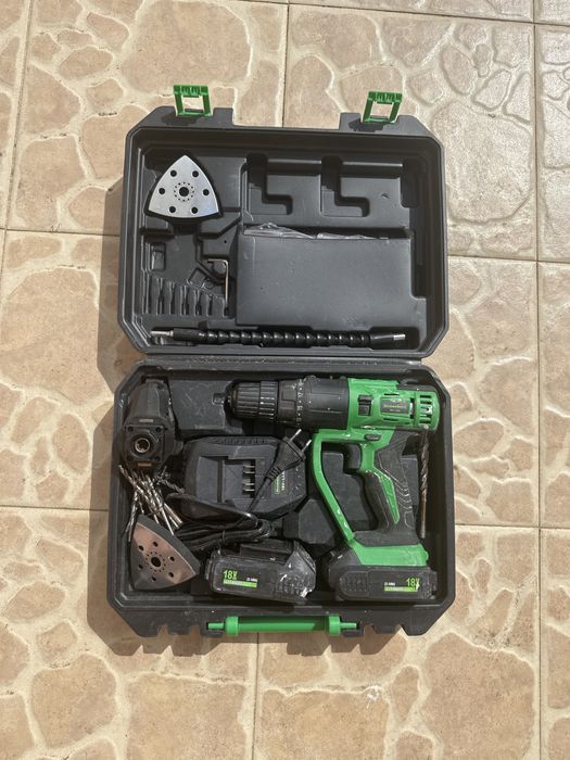 Berbequim multifunções Hammersmith 18V com 2 baterias e acessórios