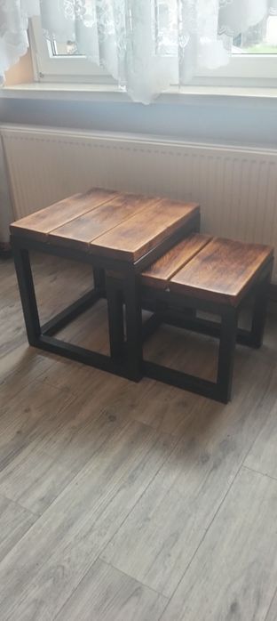 Stoliki loft opalany dąb