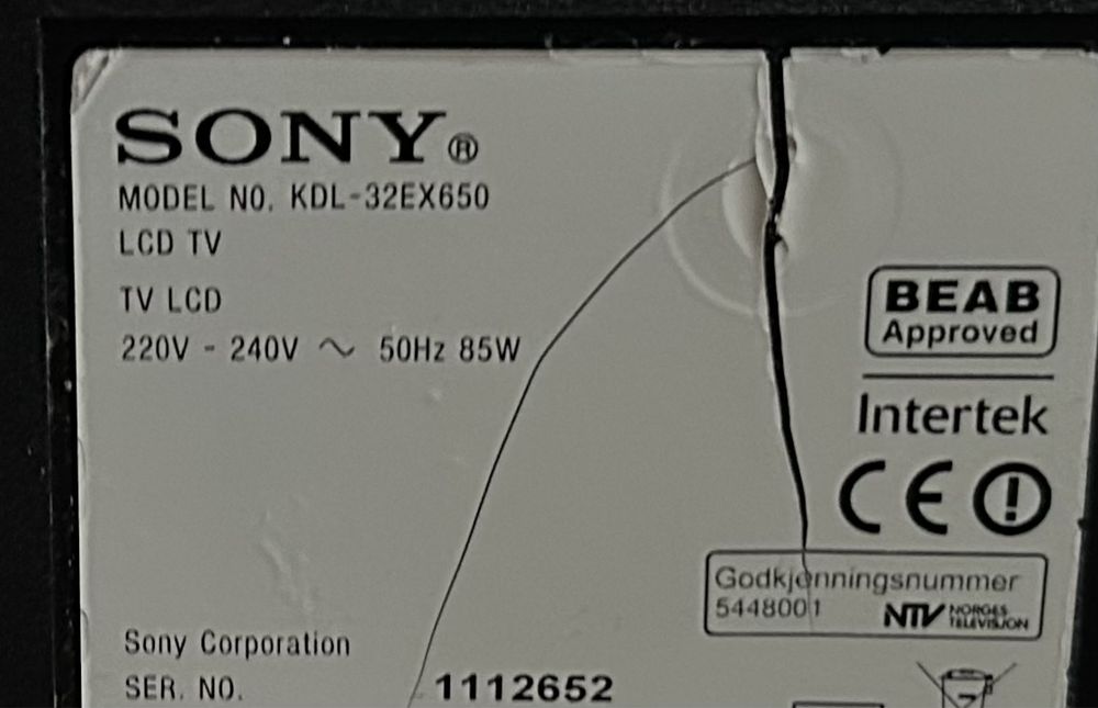 Telewizor Sony Bravia 32 cale Full HD 1920x1080LCD KDL-32EX650