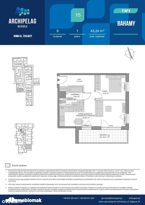 osiedle archipelag - V etap BAHAMY - 43,24 m2
