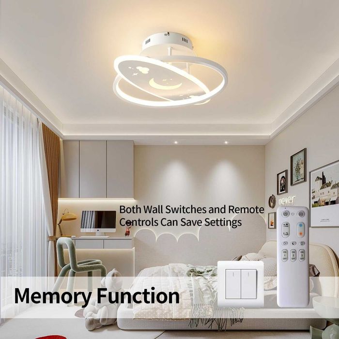 YLFXL Dziecięca lampa sufitowa LED, gwiazda, księżyc