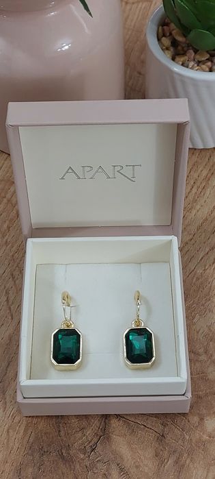 ZŁOTE kolczyki wiszące Stal nierdzewna