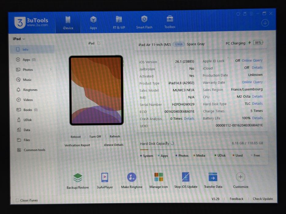 iPad Air 6 (A2902) - 128GB - Apple M2 - faktura VAT 23%