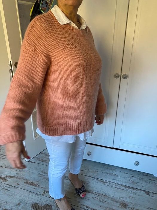 MSCH copenhagen sweter swetr moher wełna lana bufiaste szerokie rekawy