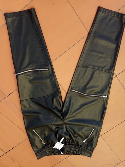 Calças senhora pele sintética