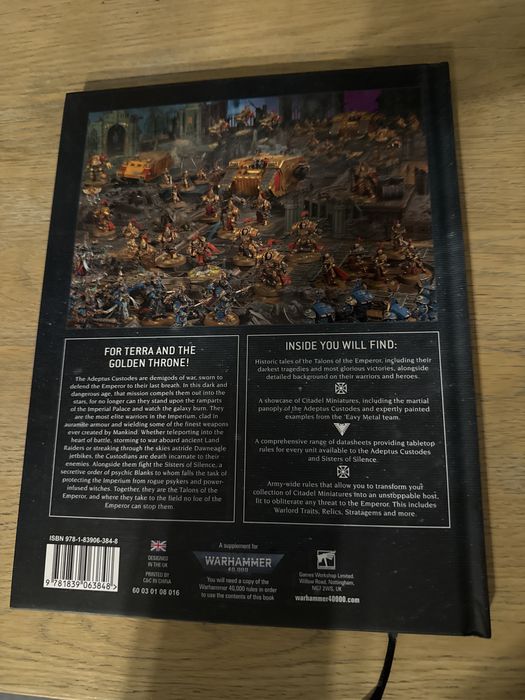 Warhammer 40k CODEX Adeptus Custodes podrecznik o karty