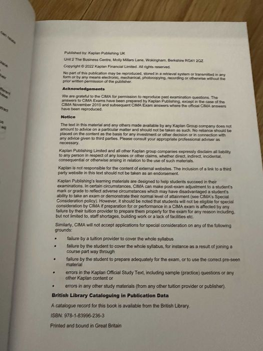 CIMA Advanced Management Accounting p2 Study Text kaplan