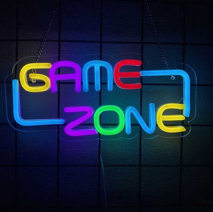 Неонова вивіска GAME ZONE / LED світильник для геймера / Ігрова зона