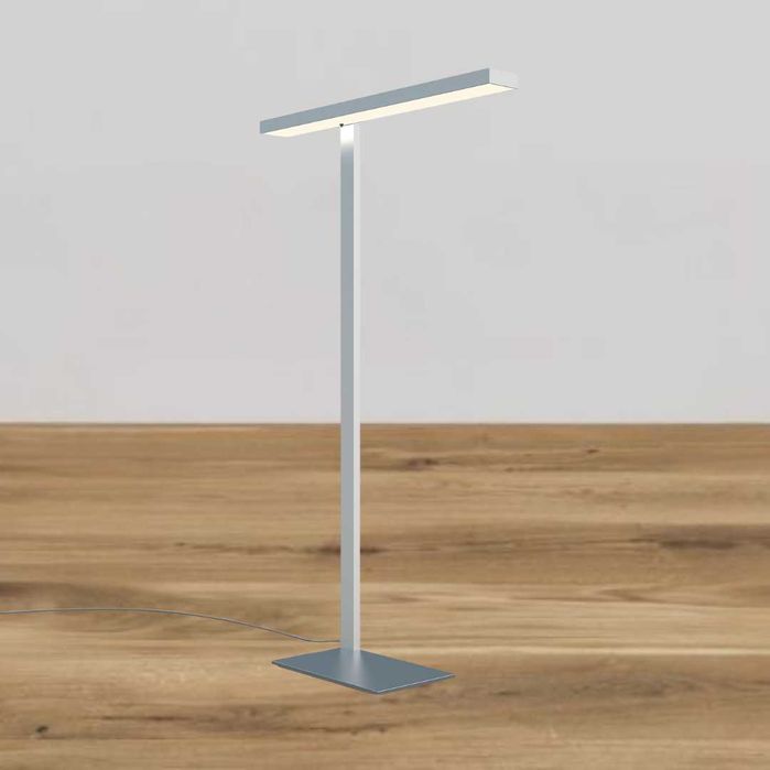 Aluminiowa lampa podłogowa 2x54W wys. 195 klosz 120cmx13cm. Używana