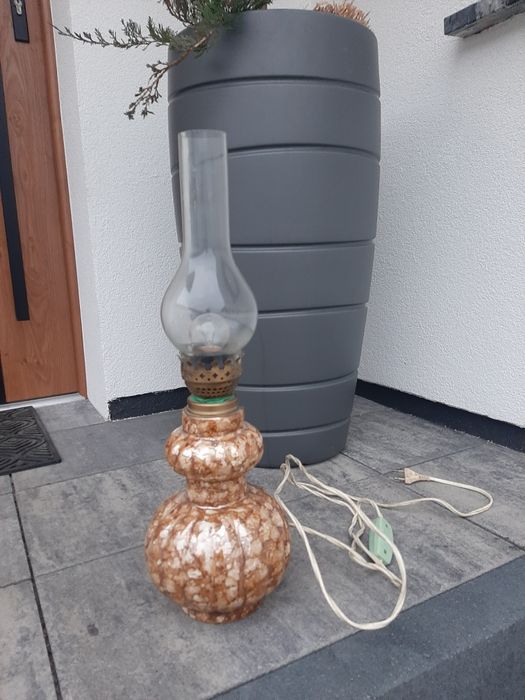 Stara,ceramiczna lampa stołowa