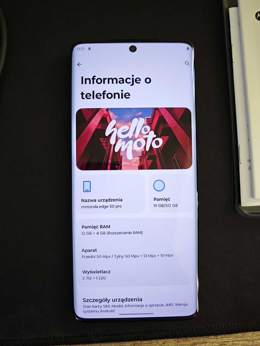Smartfon Motorola edge 50 pro 12/512GB Funkcje AI Gwarancja 2 lata
