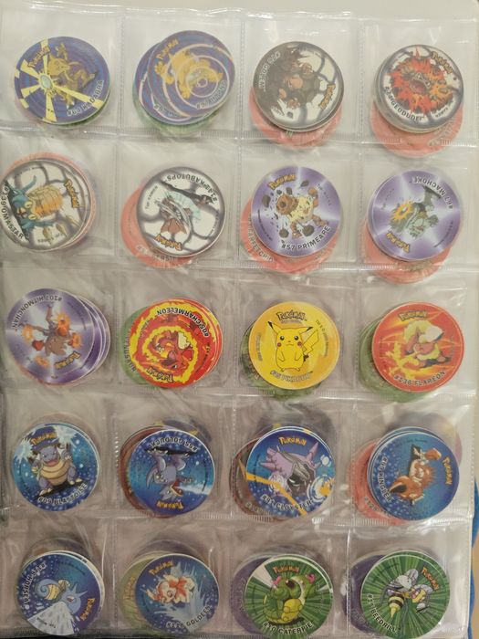 Kolekcja pokemon tazo set 1 Duo flesz metal naklejki 3d