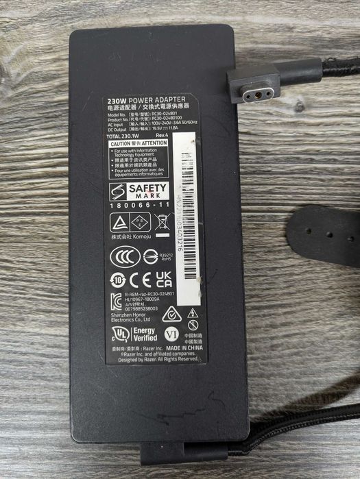 Блок живлення Razer RC30-024801 230W 19V 11.8A для Razer Blade 15 ОРИГІНАЛ