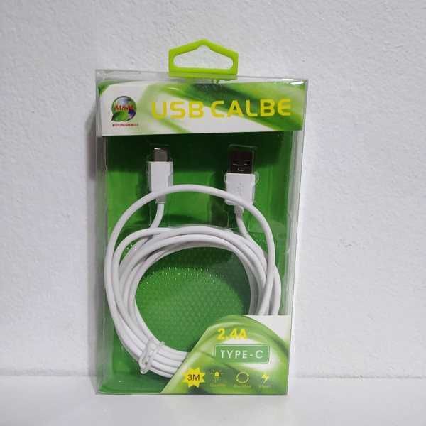 USB 2.0 Cable Type-C, 3 Meters, White, 2.4A, Brand New in Box64739490130946121