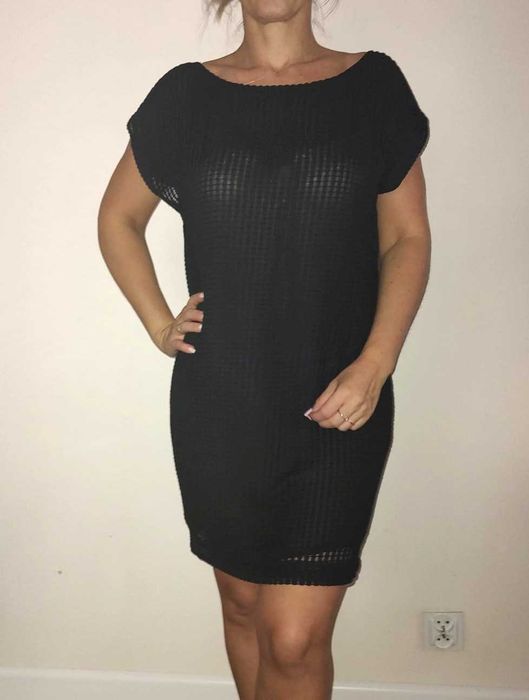 sukienka czarna 40/42 siatka +podszewka  L XL *OBJECT*