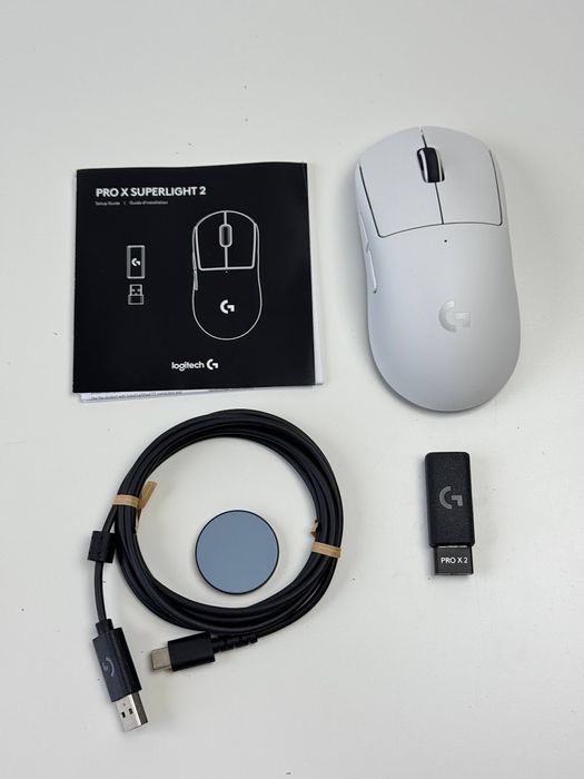 Бездротова ігрова оптична миша Logitech G PRO X SUPERLIGHT 2 White - ультралегка конструкція, сумісність з бездротовою зарядкою PowerPlay, 44 000 DPI