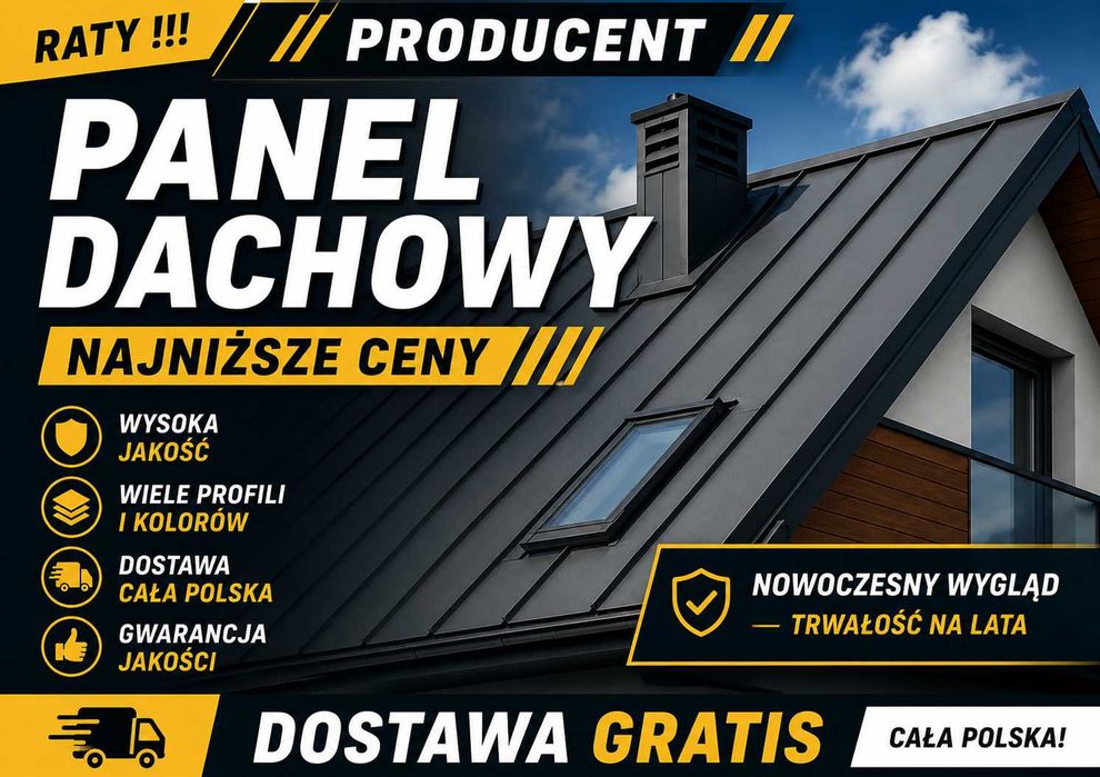 Panel dachowy na rąbek | Blacha KLIK | Dostawa w całej Polsce | Na wymiar
