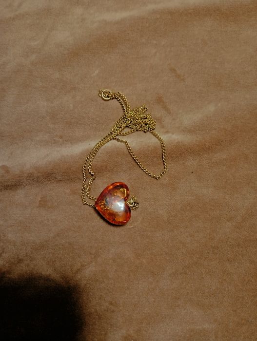 Янтарная подвеска на позолоченной цепочке СССР.