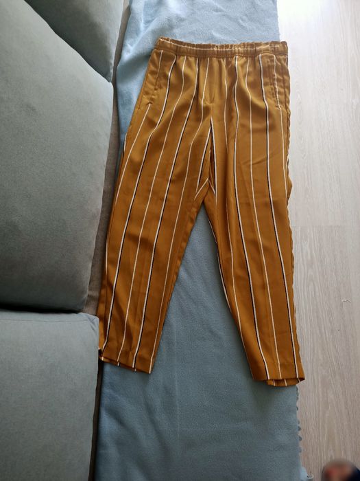 Luźne spodnie żółte eleganckie na co dzień JAK NOWE