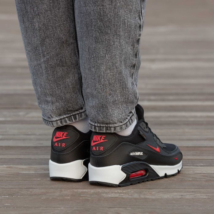 Кросівки Nike Air Max 90 Black/Red premium | Кроссовки Найк чоловічі
