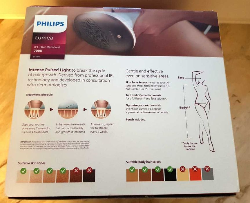 Depilator IPL Philips Lumea Advanced 7000, 2 nasadki + etui SC1997/00