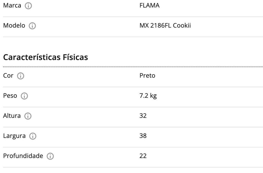 Robô de Cozinha FLAMA  Cookii Preto (2.5 L - 1500 W - 4 acessório)