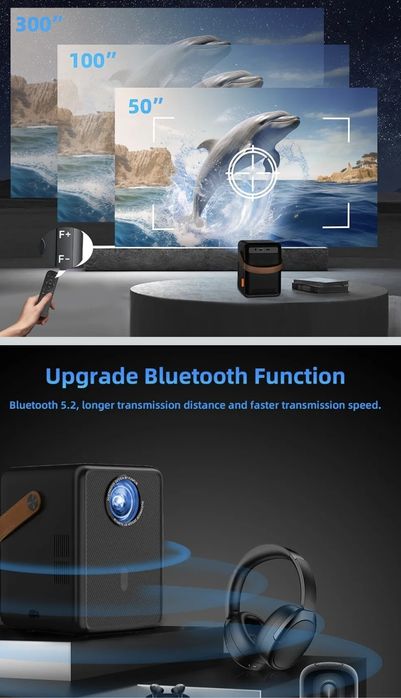 Projetor vídeo  Funflix G1 com foco eletrico c/ wifi, bluetooth, som