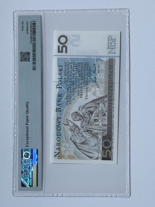 50 zlotych Jan Paweł II niski numer PMG 66