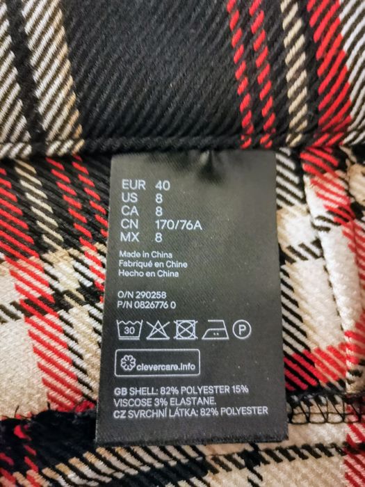 Spodnie czerwona krata