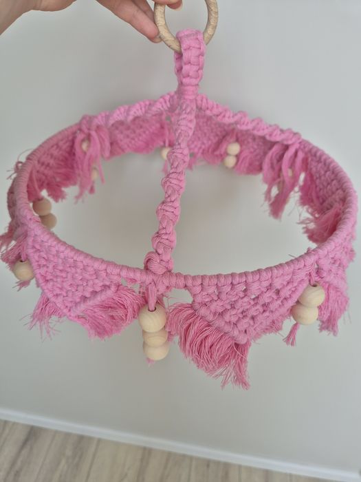 Karuzela dla dzieci niemowląt ręcznie robiona makrama handmade