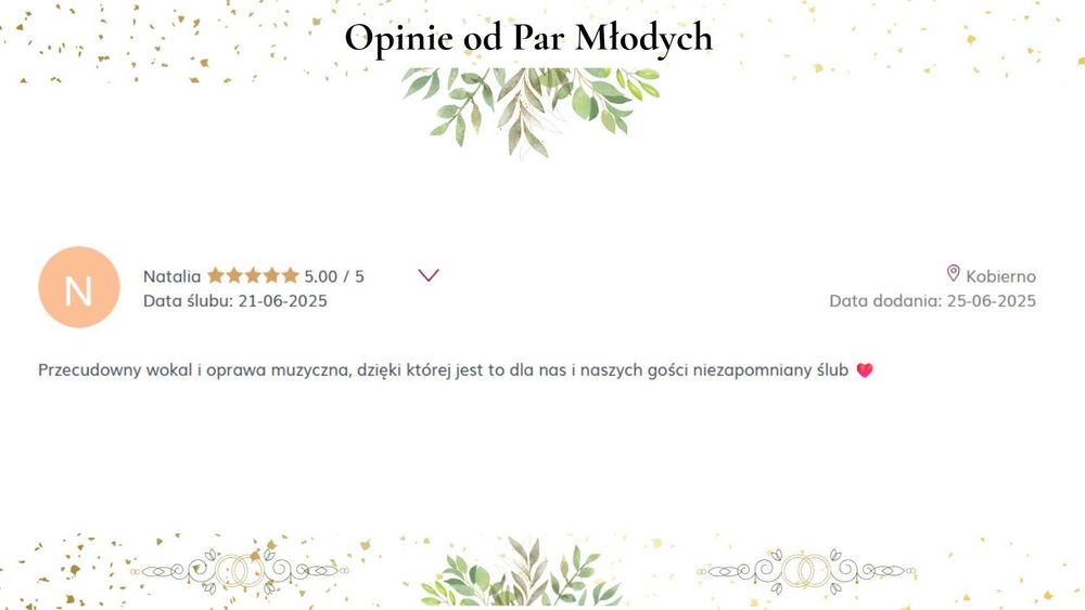 Oprawa muzyczna ślubu