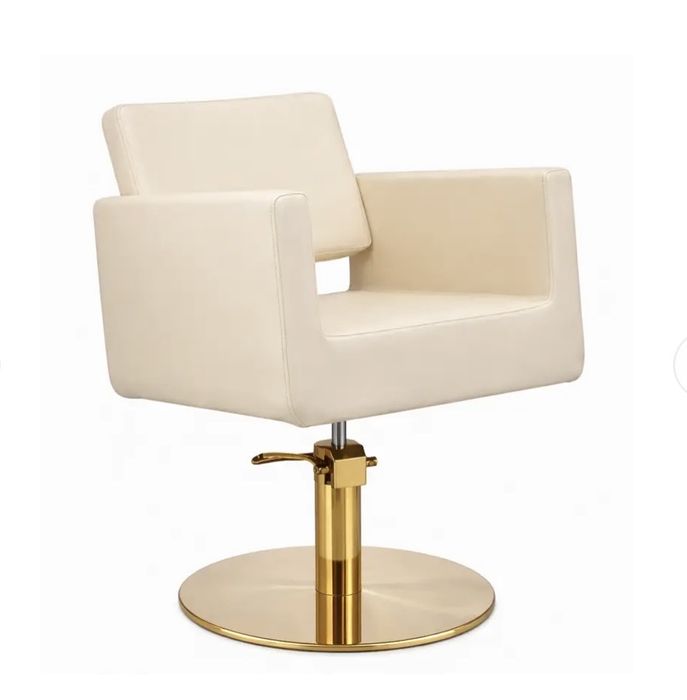 Cadeira cabeleireiro NOVA - beige e dourada