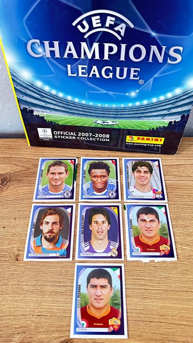 UEFA Champions League 2007/2008 zestaw 7 oryginalnych naklejek